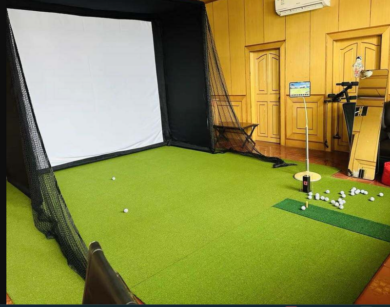 Customizable Indoor/Outdoor Golf Simulator Enclosure with Custom-Size Nets Impact Screen Frame for Practice Training Golfer