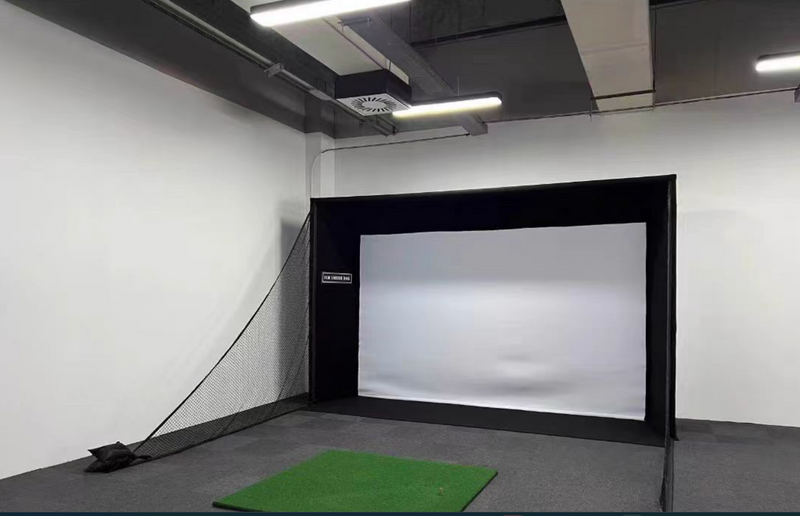 Stainless Steel Golf Simulator Enclosure with Impact Netting and All Poles for Outdoor Training Sports Practice