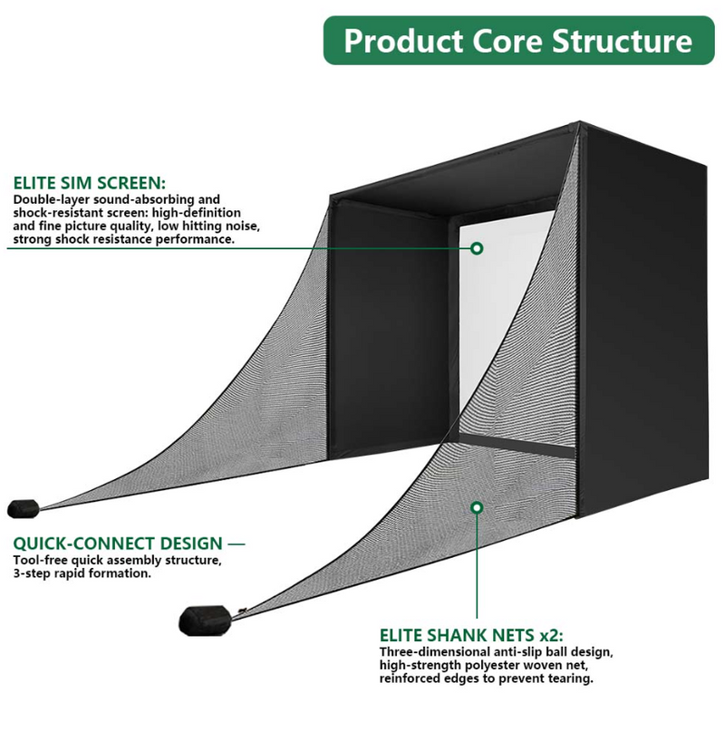Cage Outdoor Practice Retractable Cabinet Screen Custom Garage Grade Golf Simulator Enclosure