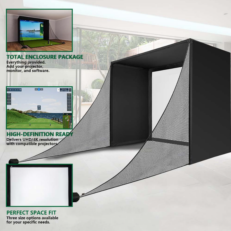 Cage Outdoor Practice Retractable Cabinet Screen Custom Garage Grade Golf Simulator Enclosure