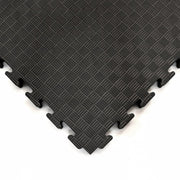 Golf Simulator Floor Tile System with Edge Corner Detail