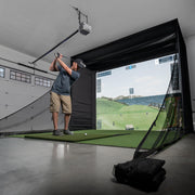 DIY Golf Simulator Enclosure with Safety Baffles — Garage Install